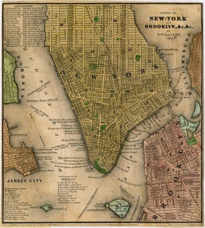 Steden New-York en Brooklyn, ca. 1847 door William Williams